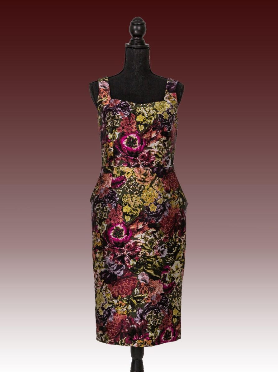 Evening Dress in Valentino Floral Heavy Silk 1