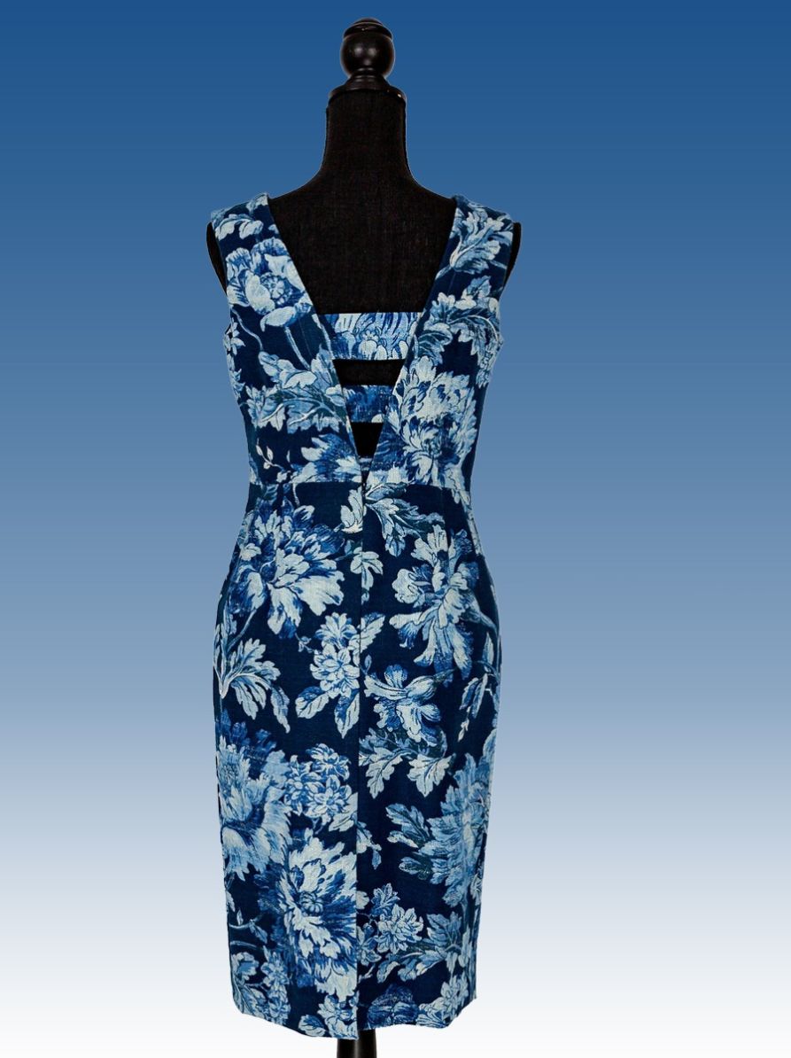 Cocktail Dress Blue With Floral 3