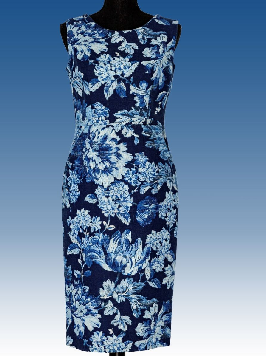 Cocktail Dress Blue With Floral 4