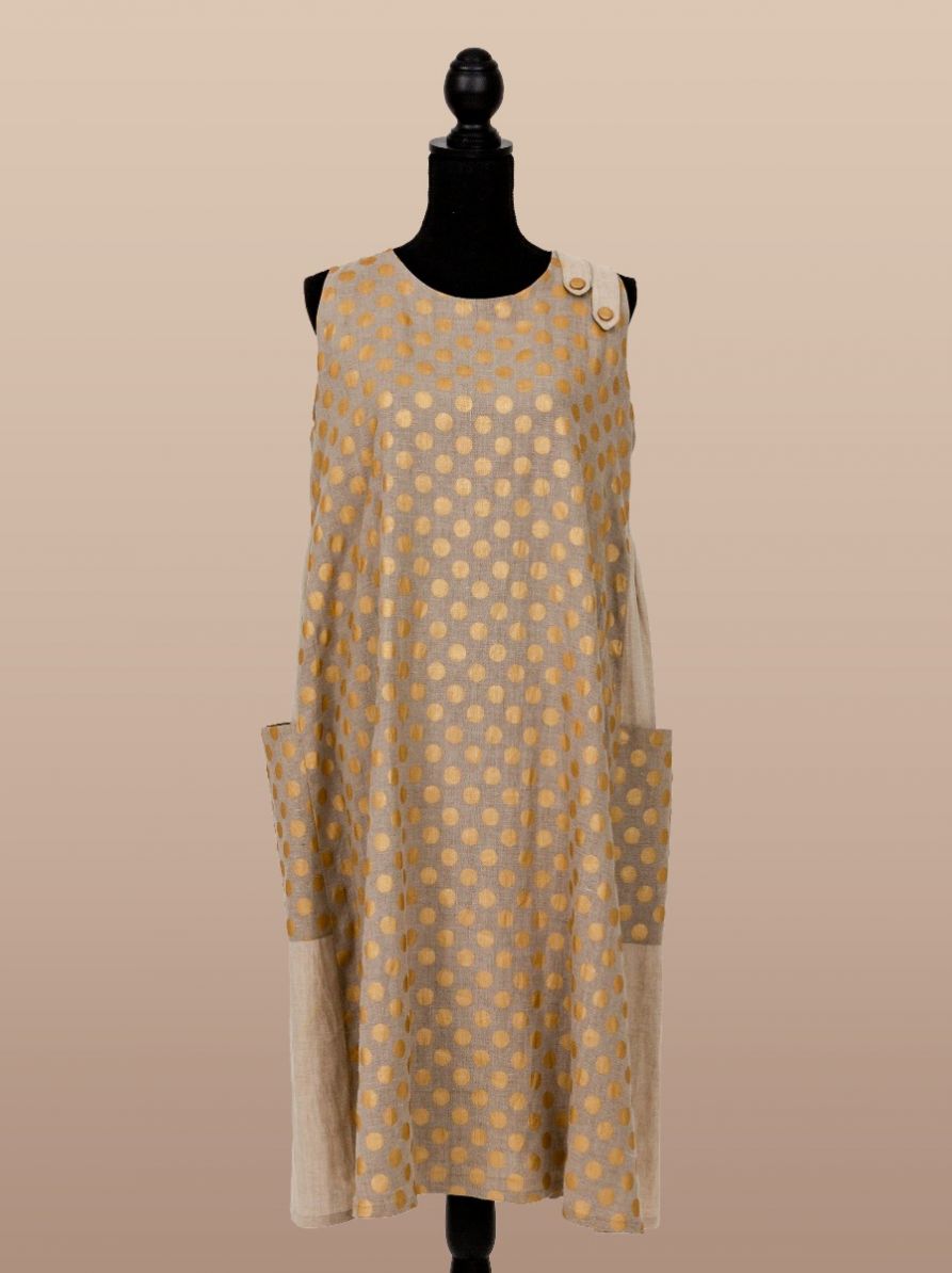 Ana, Day in the Sun, Polka Dots In Linen Fabric From Vilnius, Lithuania 1