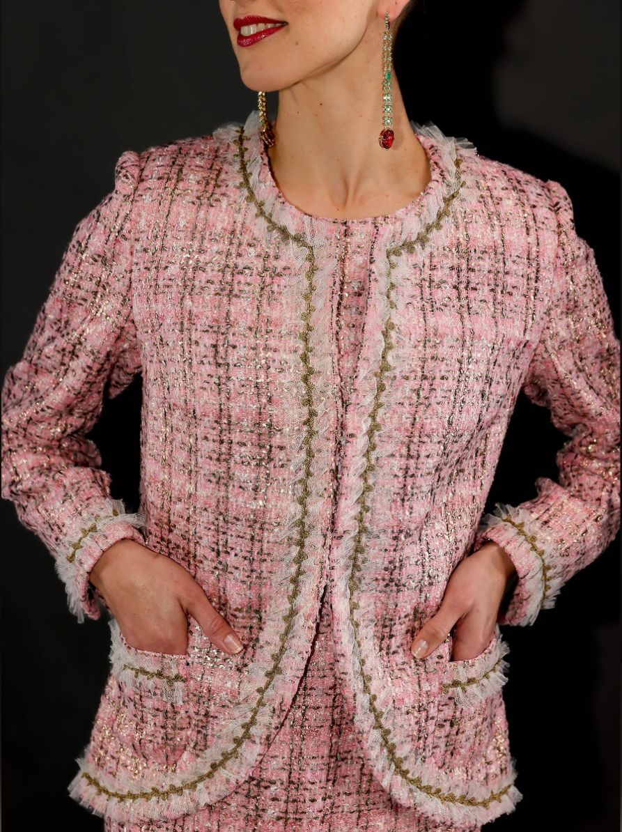 Souvenir Dress and Jacket Pink and Gold French Boucle 4