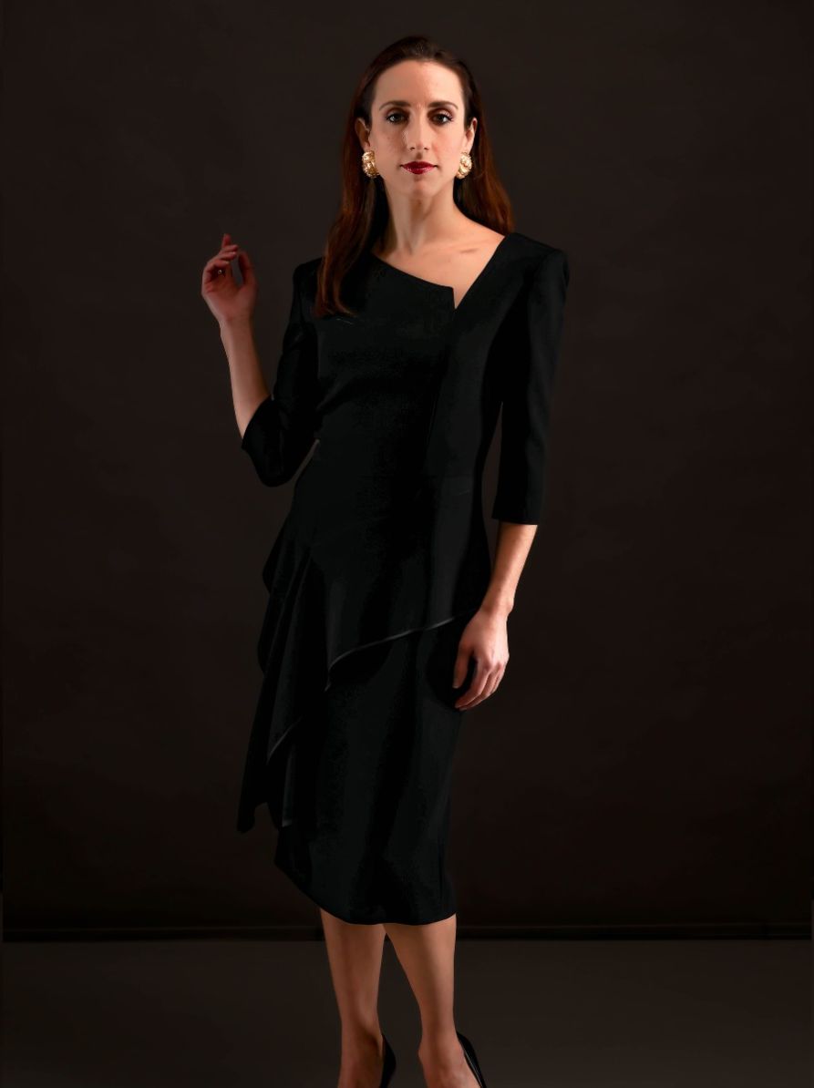 Amour Black Crepe Dress 3