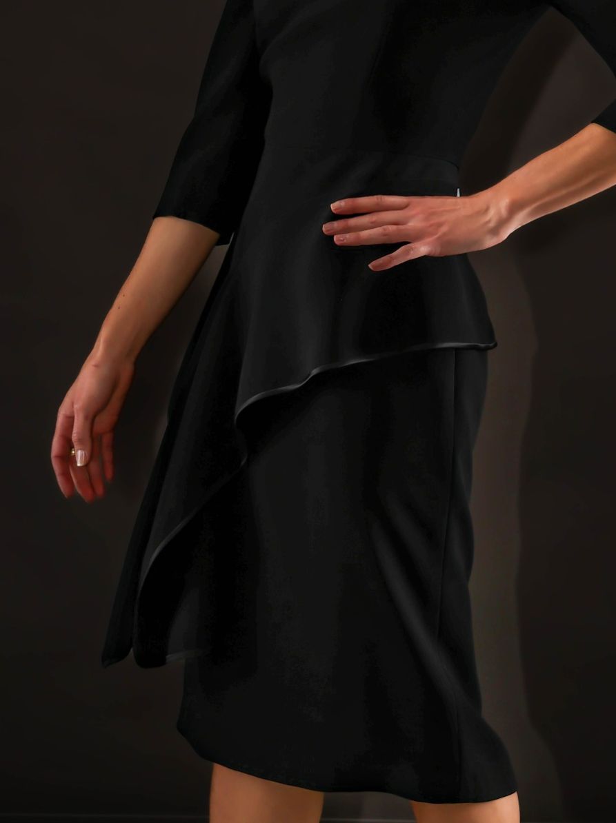 Amour Black Crepe Dress 5
