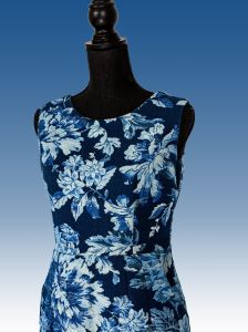 Cocktail Dress Blue With Floral 1